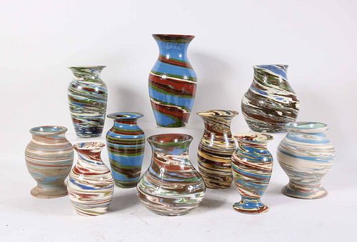 Ten Desert Sands Pottery Baluster-Form Vases
