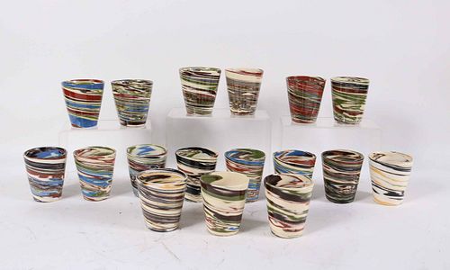 Seventeen Desert Sands Pottery Cups