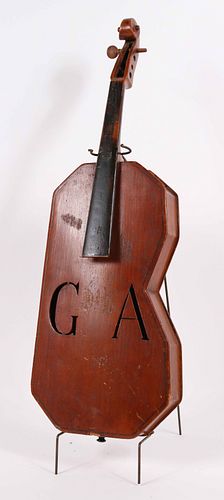 Unusual American Folk Art Violin, Shaped Body