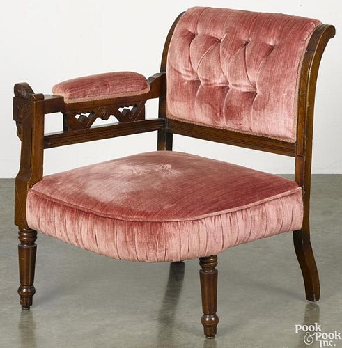Victorian walnut corner chair.