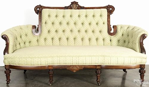 Attributed to John Jelliff, Victorian five-piece rosewood parlor suite, to include a sofa, 39 1/2'' h.