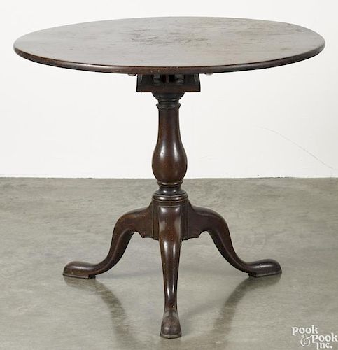 George II mahogany tea table, ca. 1760, 27'' h., 31 1/2'' dia.