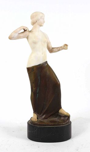 Georg Schrimpf, Metal & Stone Sculpture of Nude