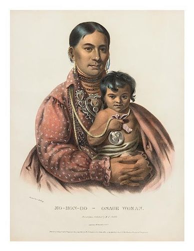 * McKenney and Hall, (American, 19th century), Mo-Hon-Go, Osage Woman, Hayne Hudjihini, or The Eagle of Delight, Po-Ca-Hon-Tas,