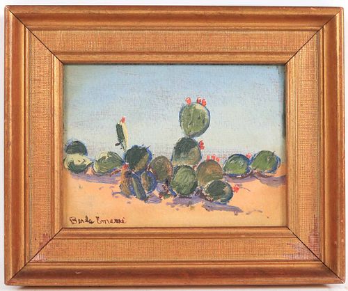 Berla Emeree, Oil on Board, Cactus