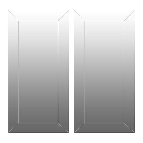 Par de espejos. S XX. Con soportes de aluminio. 120 x 59 cm c/u
