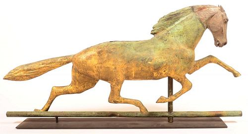 Copper Dimensional Horse Weathervane.