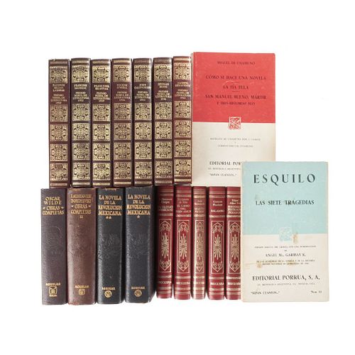 Libros sobre literatura. Premios Nobel / Aguilar / Bruguera / Porrúa. Jacinto Benavente / John Galsworthy / Eugene O´Nell.  Piezas: 18.