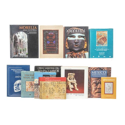 Libros sobre México Prehispánico. La Antigua América / Obras Maestras del Templo Mayor / Museo de Antropología. Piezas: 14.