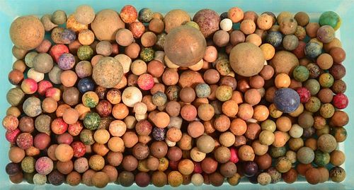 Lot of 19th Century Unglazed Pottery Marbles