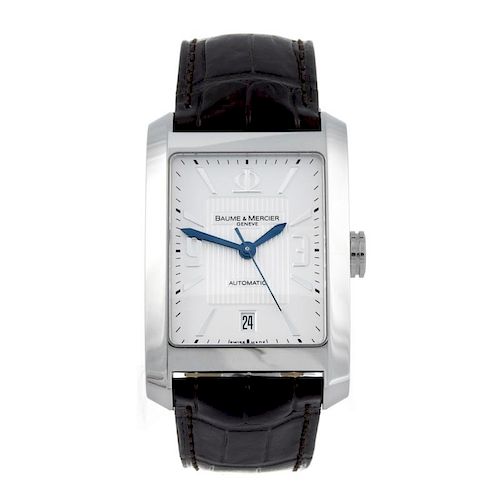 BAUME & MERCIER - a gentleman's Hampton wrist watch. Stainless steel case with exhibition case back.