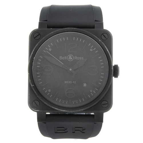 BELL & ROSS - a gentleman's Phantom wrist watch. Black PVD treated stainless steel case. Reference B