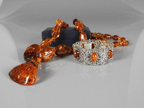 Amber Bracelet & Large Amber Necklace