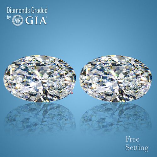 4.06 carat diamond pair Oval cut Diamond GIA Graded 1) 2.02 ct, Color D, VS1 2) 2.04 ct, Color D, VS1. Appraised Value: $120,800 