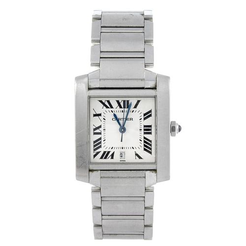 CARTIER - a Tank Francaise bracelet watch. Stainless steel case. Reference 2302, serial 564684LX. Si
