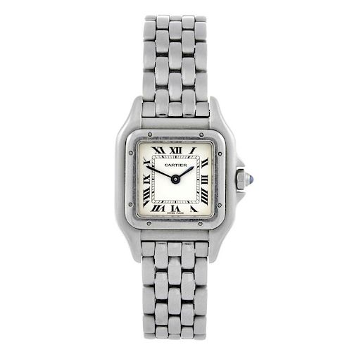 CARTIER - a Panthere bracelet watch. Stainless steel case. Reference 1320, serial CC883630. Signed q