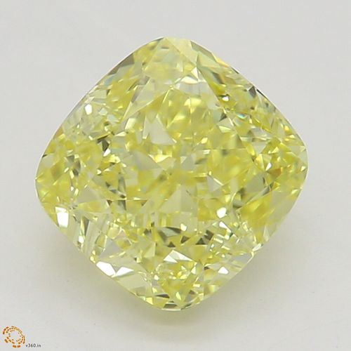 1.07 ct, Natural Fancy Intense Yellow Even Color, IF, Cushion cut Diamond (GIA Graded), Appraised Value: $22,100 