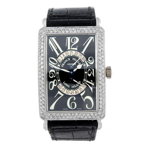 FRANCK MULLER - a gentleman's Long Island wrist watch. Factory diamond set 18ct white gold case. Num