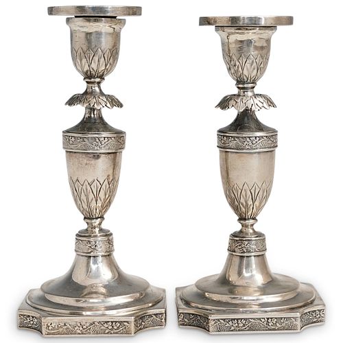 19th Cent. Russian Silver Candlesticks