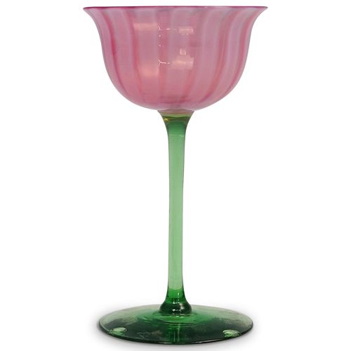 Steuben Oriental Poppy Pomona Cordial Glass