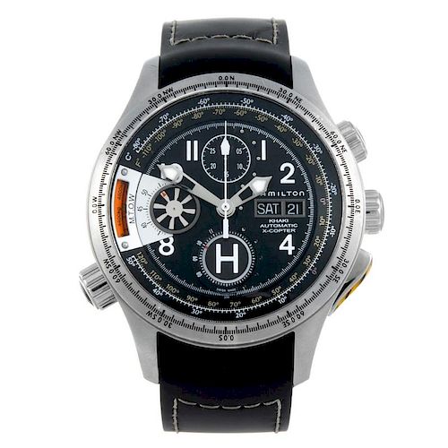 HAMILTON - a gentleman's Khaki Aviation X-Copter chronograph wrist watch. Stainless steel case with