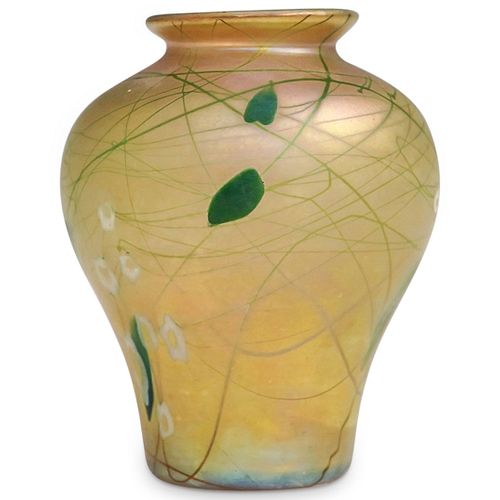 Steuben Gold Aurene "Leaf and  Vine" Vase