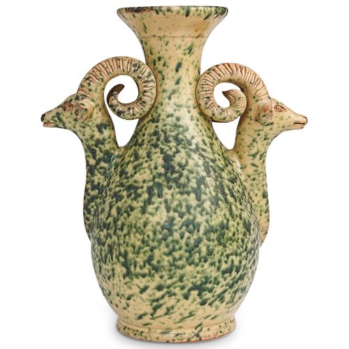 Etruscan Revival Ram Pottery Vase