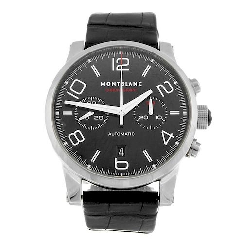 MONTBLANC - a gentleman's Meisterstuck Timewalker chronograph wrist watch. Stainless steel case with