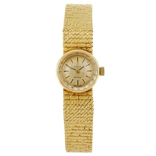 OMEGA - a lady's De Ville bracelet watch. 18ct yellow gold case, hallmarked London 1965. Signed auto