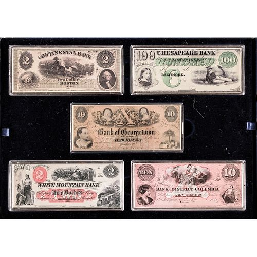 c. 1980s Set of 15 Americas First Bank Notes Colorized Sterling Silver Set