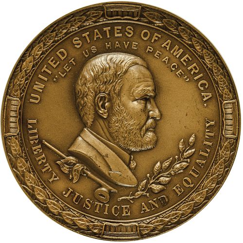 1871 President Ulysses S. Grant Indian Peace Medal Struck in Bronze NGC MS-65