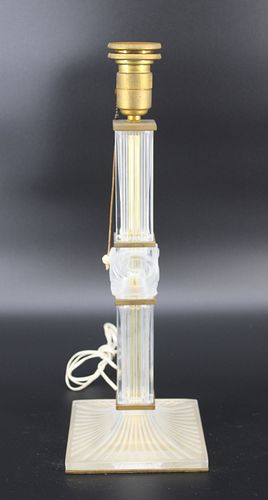 Lalique France Signed "Josephine" Table Lamp