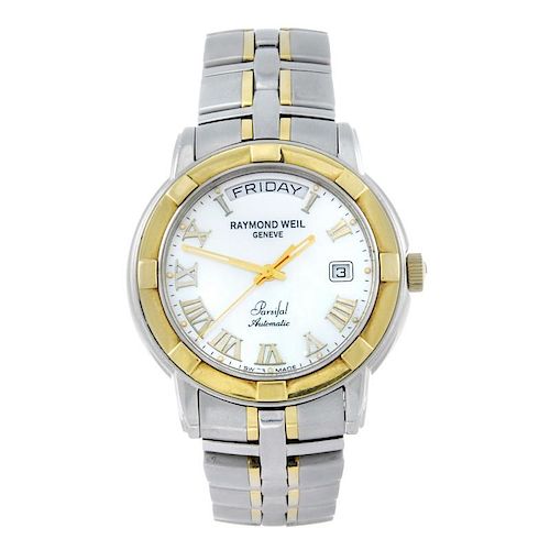 RAYMOND WEIL - a gentleman's Parsifal bracelet watch. Stainless steel case with gold plated bezel. R