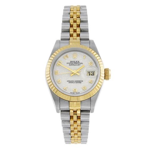 ROLEX - a lady's Oyster Perpetual Datejust bracelet watch. Circa 1996. Stainless steel case with yel