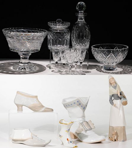 Waterford Crystal and Lladro Figurine Assortment