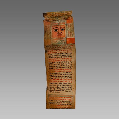 Ethiopian Coptic Christian Scroll On parchment Africa.