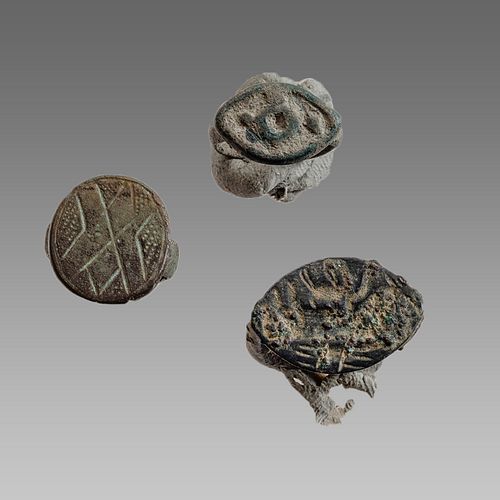 Lot of 3 Ancient Roman Bronze Rings c.2nd century AD.