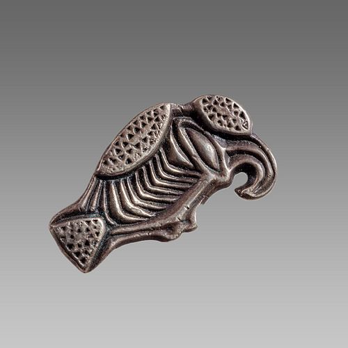 Scythian Style Silver Brooch with Bird. 
