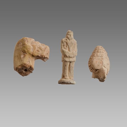 Lot of 3 Parthian Terracotta fragments c.3rd century BC.