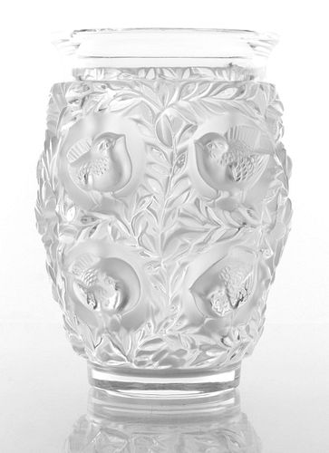 Lalique "Bagatelle" Frosted Art Glass Vase