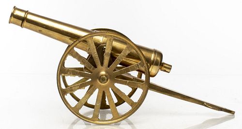 Brass Tabletop Model of a Cannon