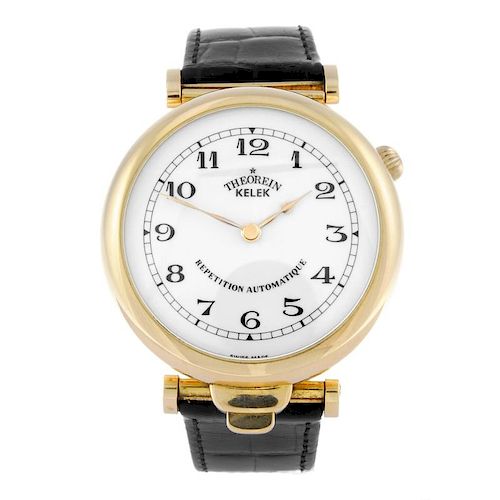 THEOREIN KELEK - a gentleman's Repetition wrist watch. 18ct yellow gold case. Reference 82, serial D