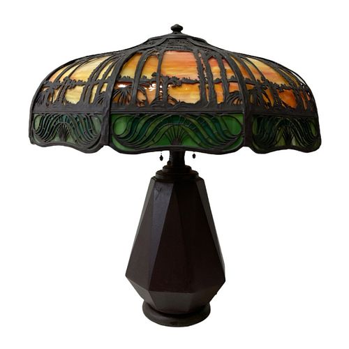 Handel Teroca Sunset Palm Trees Table Lamp