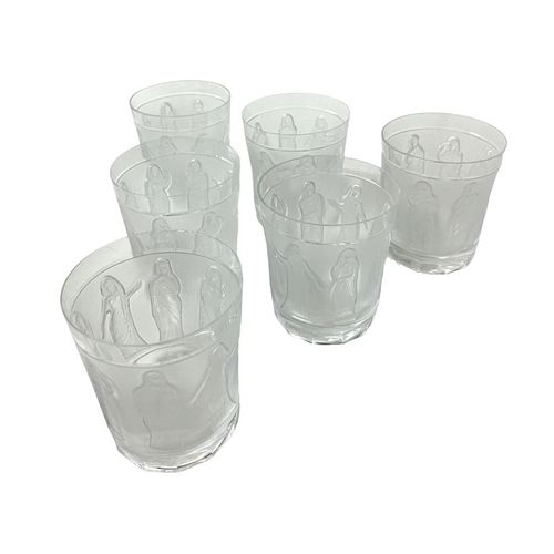 Lalique Crystal Set of 6 Glasses