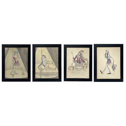 Set of Contemporary Framed Drawings