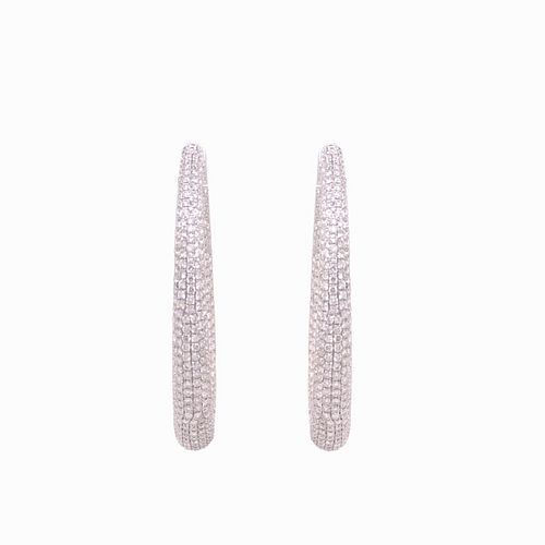Hoop Earrings 18K White Gold With Diamonds