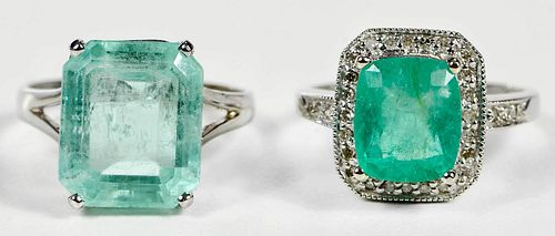 Two 14kt. Emerald Rings