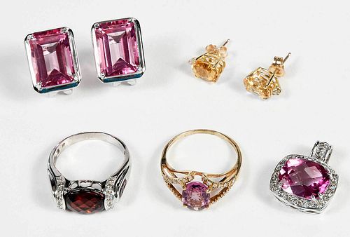 Five Pieces 14kt. Gemstone Jewelry