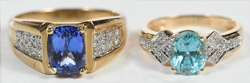 Two Gold Gemstone Rings
