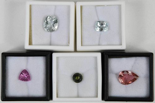 Five Loose Tourmaline Gemstones